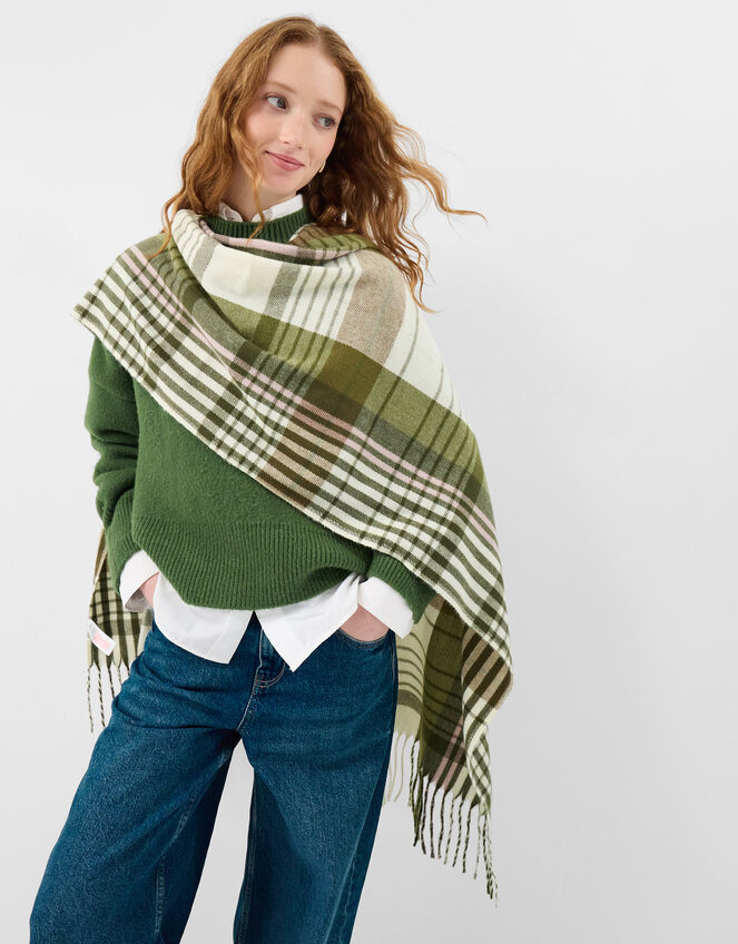 Check Print Blanket Scarf, , large