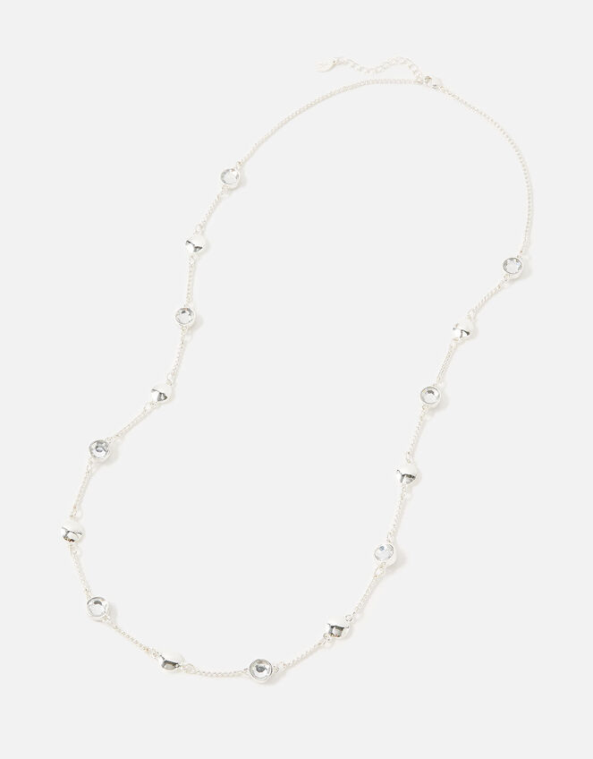 Berry Blush Gem Station Necklace, White (CRYSTAL), large