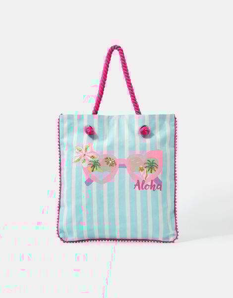 Girls Embellished Sunglasses Shopper Bag, , large