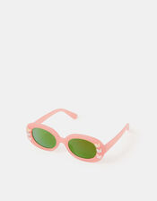 Girls Butterfly Oval Sunglasses, , large