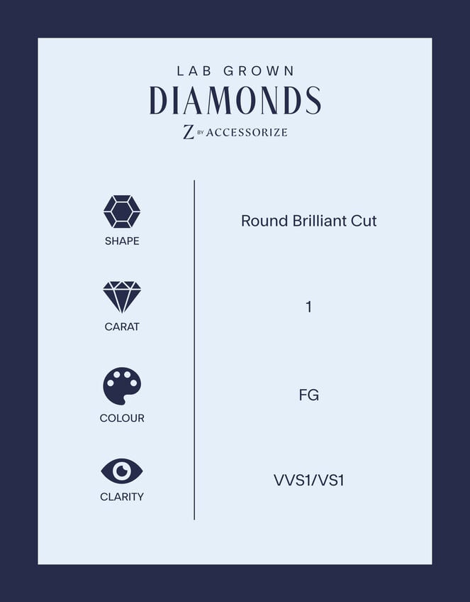 Lab Grown Diamond 1ct Stud Earrings 9ct Gold, , large