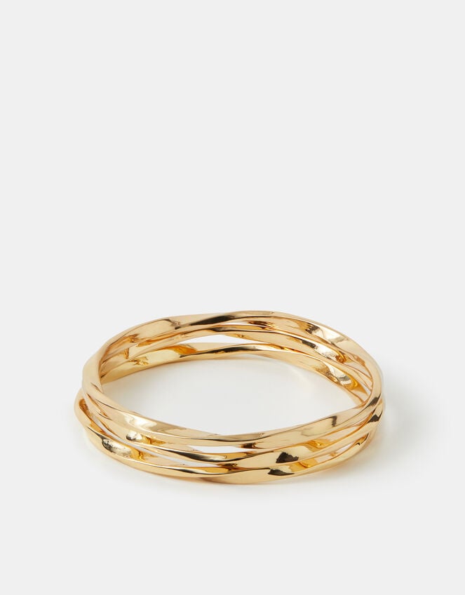 3-Pack Slim Twist Bangles, Gold (GOLD), large