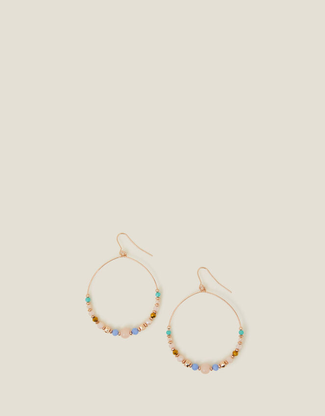 Large Beaded Hoops, , large