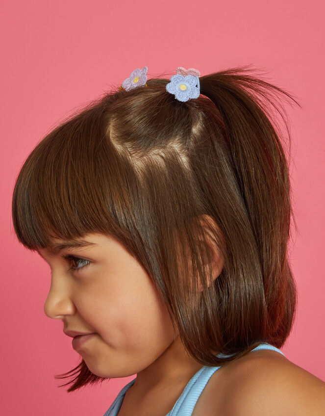 8-Pack Girls Crochet Flower Hair Bands, , large