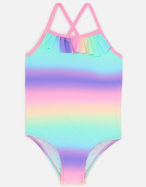 Girls Pastel Ombre Swimsuit, Multi (BRIGHTS-MULTI), large