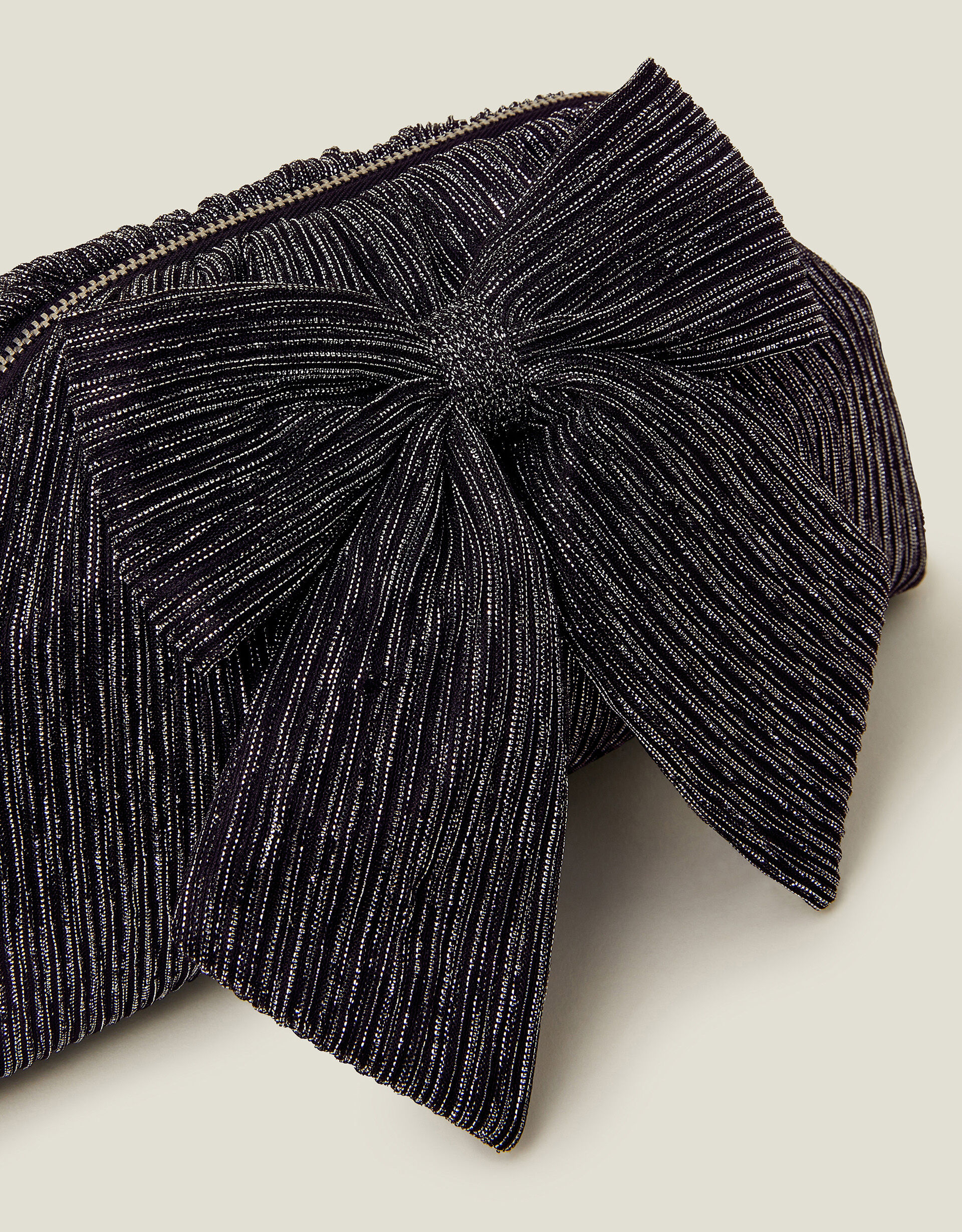 Nylon Handle Bow Front Clutch Bag