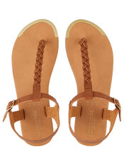 Plaited Strap Sandals, Tan (TAN), large