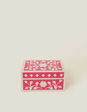 Floral Inlay Resin Trinket Box Pink, , large