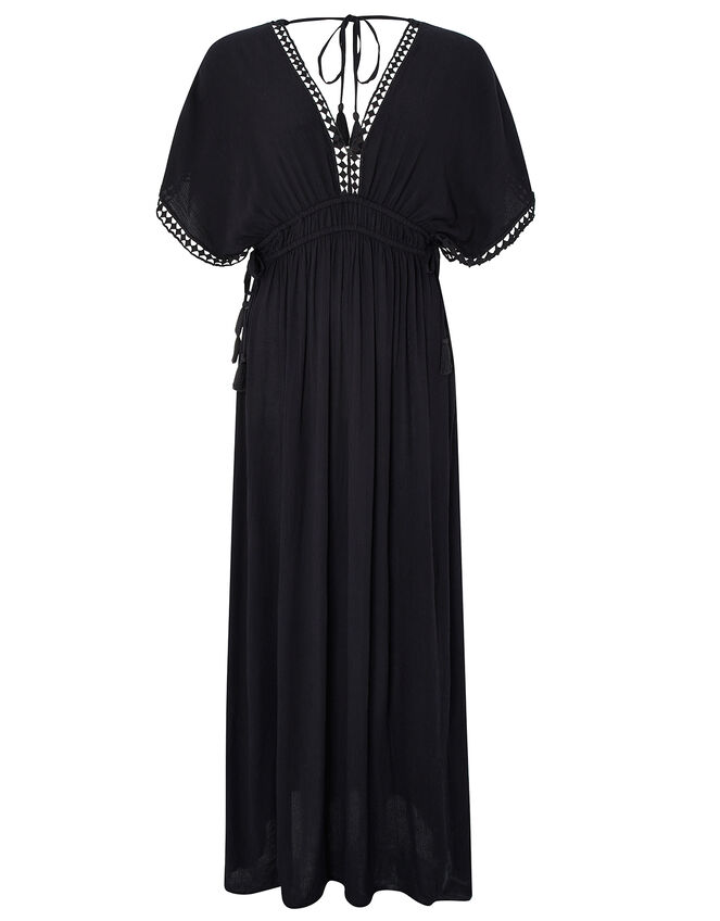 Plunge Maxi Dress, Black (BLACK), large