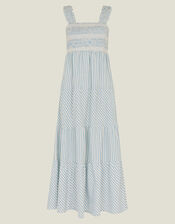 Stripe Tiered Maxi Dress, Blue (BLUE), large