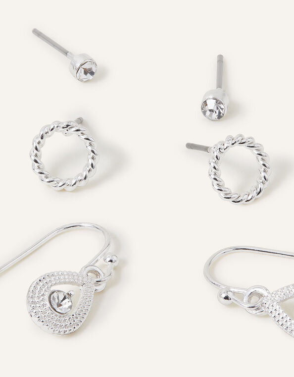 Crystal Drop Earrings Set of Three, , large