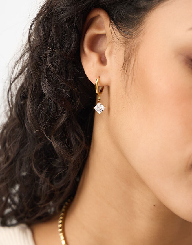 2-Pack Stainless Steel Stud & Hoop Drop Earrings , , large