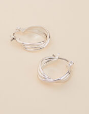 Twisted Hoop Earrings, , large