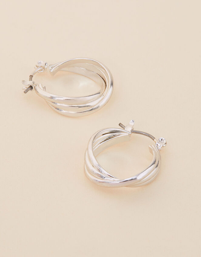 Twisted Hoop Earrings, , large