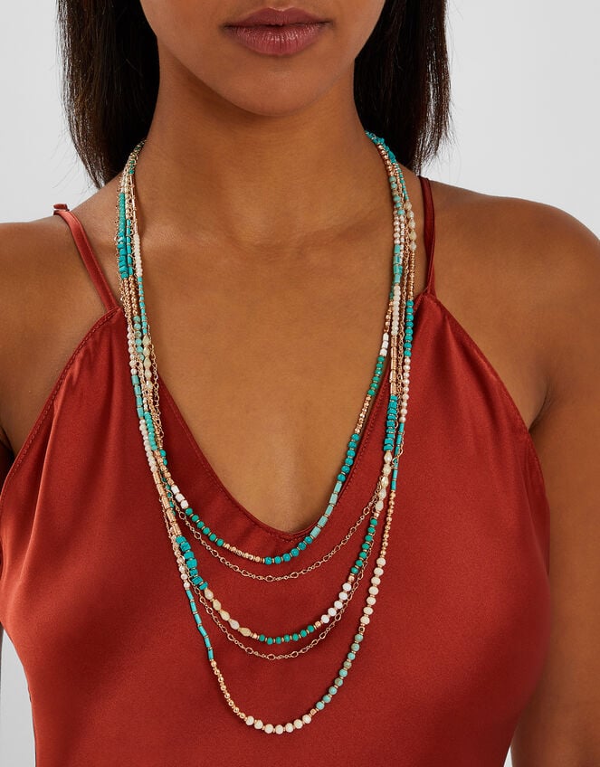 Layered Beaded Necklace, , large