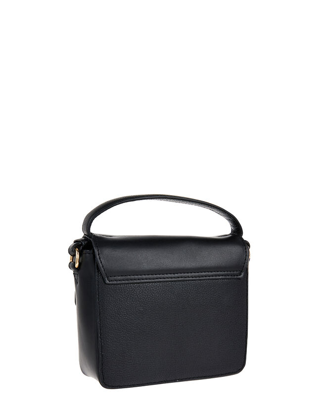 Lula Mini Flap Leather Cross-Body Bag, Black (BLACK), large