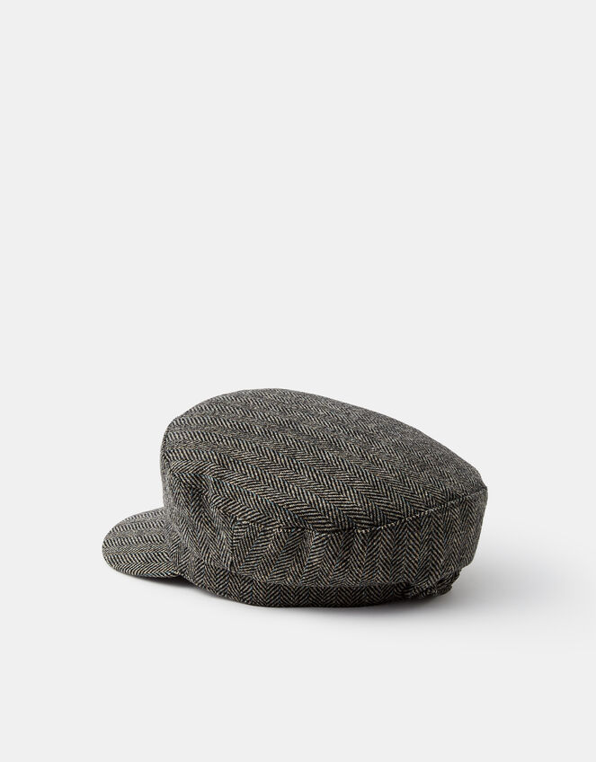 Herringbone Baker Boy Hat, , large