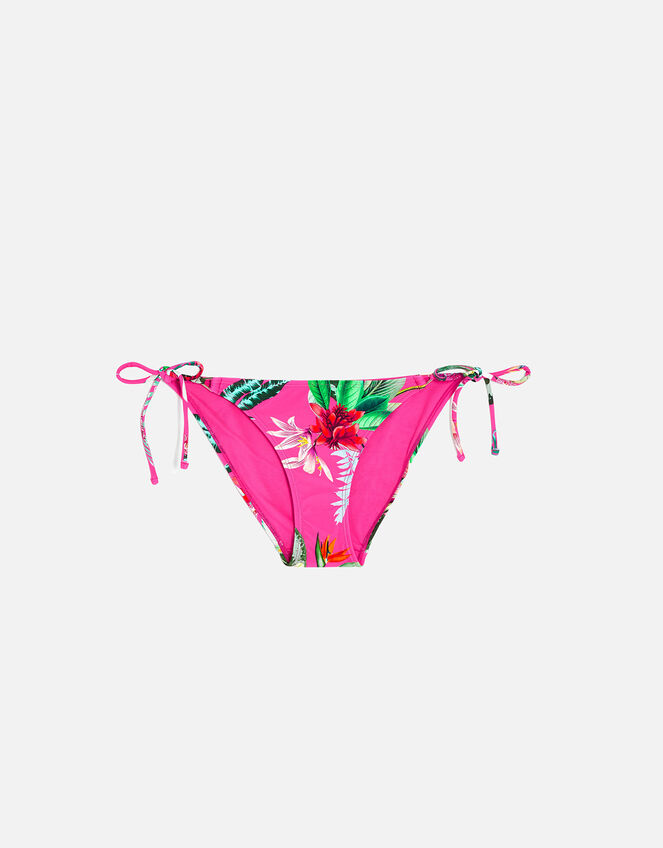 Tropical Tie Side Bikini Bottoms, Pink (PINK), large