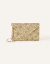 Embellished Classic Clutch Bag, Gold (GOLD), large