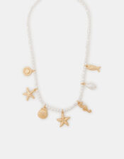 Starfish Charm Pearl Necklace, , large