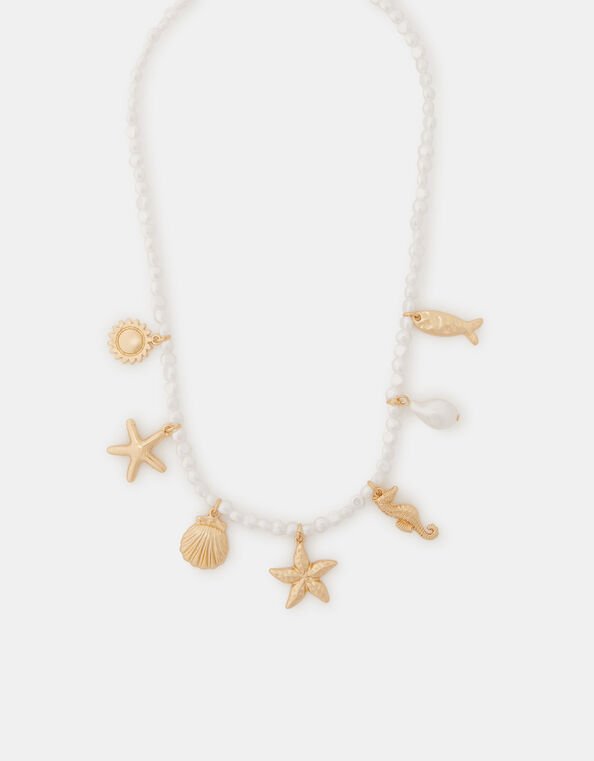 Starfish Charm Pearl Necklace, , large