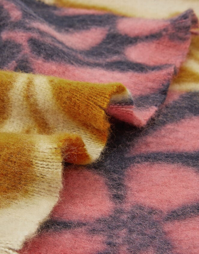 Floral Knitted Blanket Scarf, , large