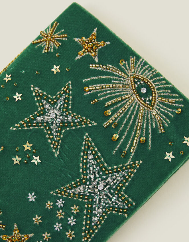 Star Embellished Velvet Notebook, , large