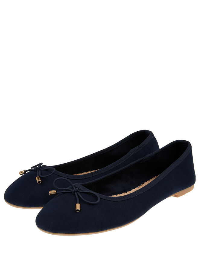 Sophia Bow Ballerina Flats, Blue (NAVY), large