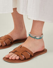 3-Pack Mix Bead Stretch Anklets, , large