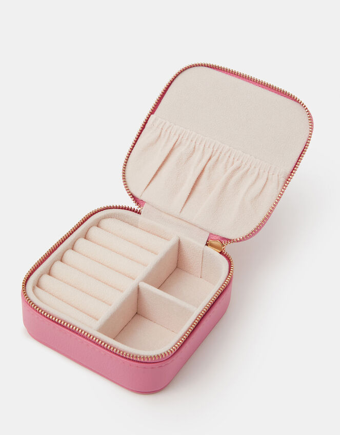 Mini Square Initial Jewellery Box, Pink (PINK), large