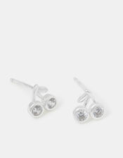 Sterling Silver Diamant&eacute; Cherry Stud Earrings, , large