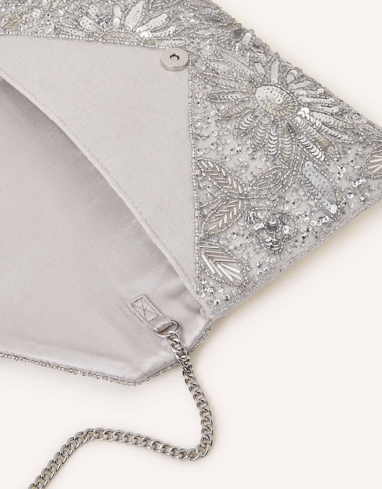 Beaded cheap silver bag