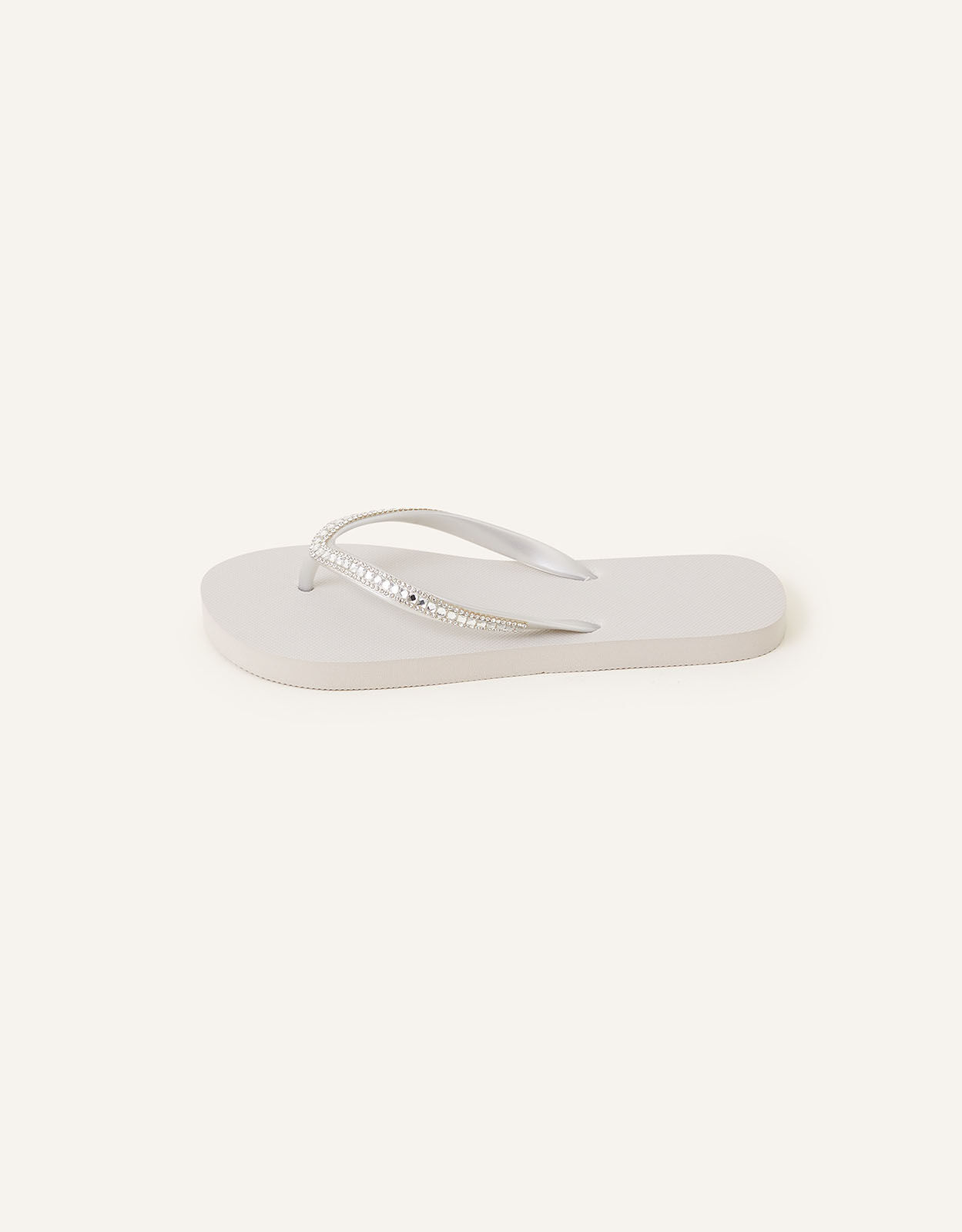 Silver embellished flip flops 2025