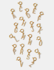 Pearl Initial Jewellery Charm, Gold (GOLD), large