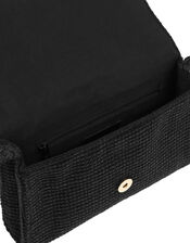 Raffia Flap Cross-Body Bag, , large