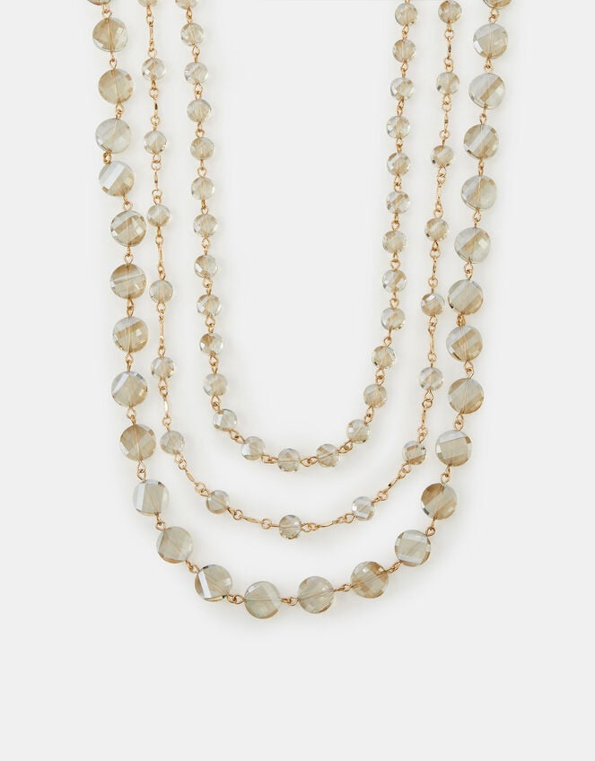 3-Pack Crystal Beaded Chain Necklaces, , large