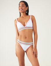 Crochet Trim Bikini Top, White (WHITE), large