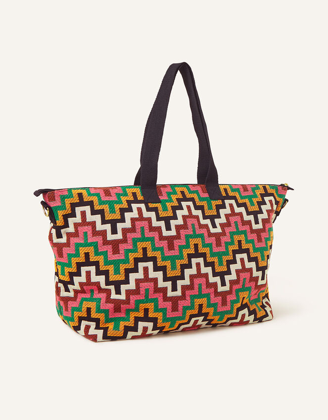 Geometric Woven Weekend Bag | Weekend bags | Accessorize UK
