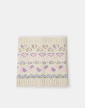 Girls Heart Fair Isle Snood, Multi (PASTEL MULTI), large
