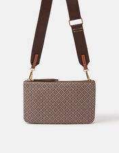Geometric Print Crossbody Bag, , large