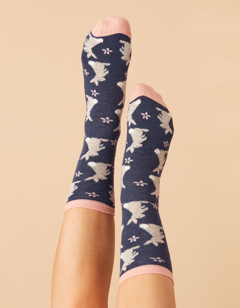 All Over Rabbit Print Socks, , large