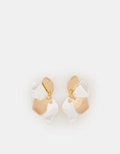 Mixed Metal Flower Stud Earrings, , large