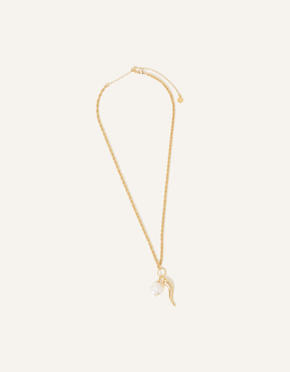 14ct Gold-Plated Long Rope Charm Necklace, , large