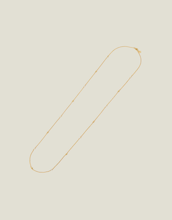 14ct Gold-Plated Pearl Station Necklace, , large