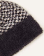 Checkerboard Fluffy Beanie , , large