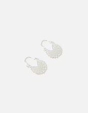 Sterling Silver Twist Hoop Earrings, , large