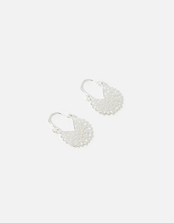 Sterling Silver Twist Hoop Earrings, , large
