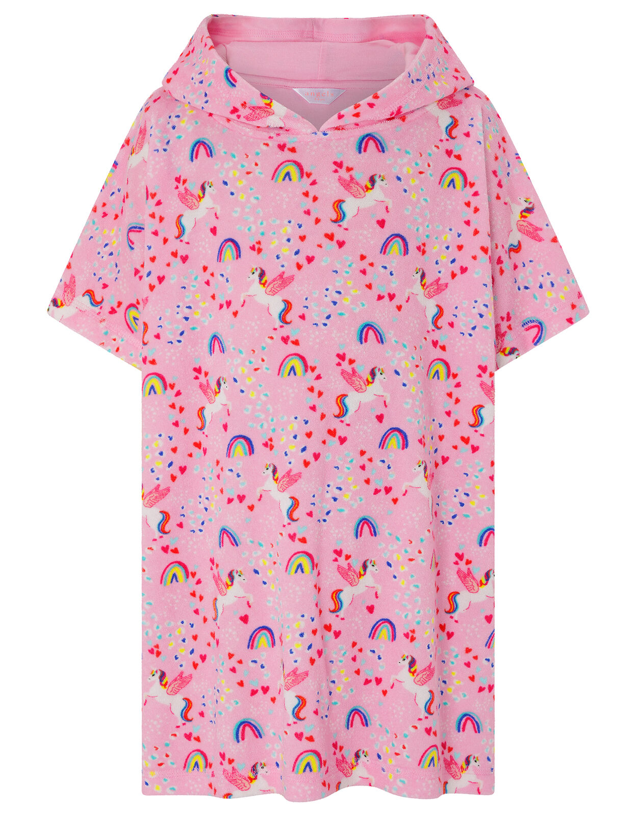 Retro Rainbow Unicorn Towel Kaftan Multi Girls beachwear