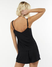 Teya Pyjama Vest and Shorts Set, Black (BLACK), large
