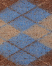 Super Soft Argyle Print Knitted Scarf, , large